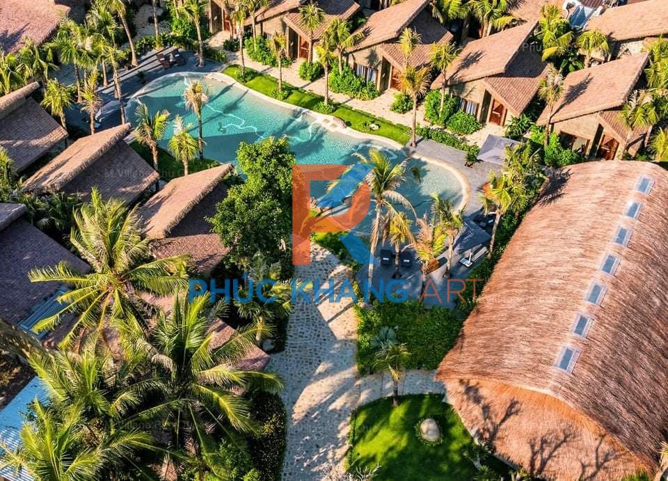 PK.ARTT Art Thi công tranh nhân tạo lợp mái nhà tại M villas Resort Phú Quốc